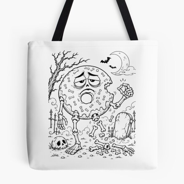 Item preview, Zombie Donut Falling Apart Funny Graveyard Coloring Page designed and sold by ComedyInkFactor.
