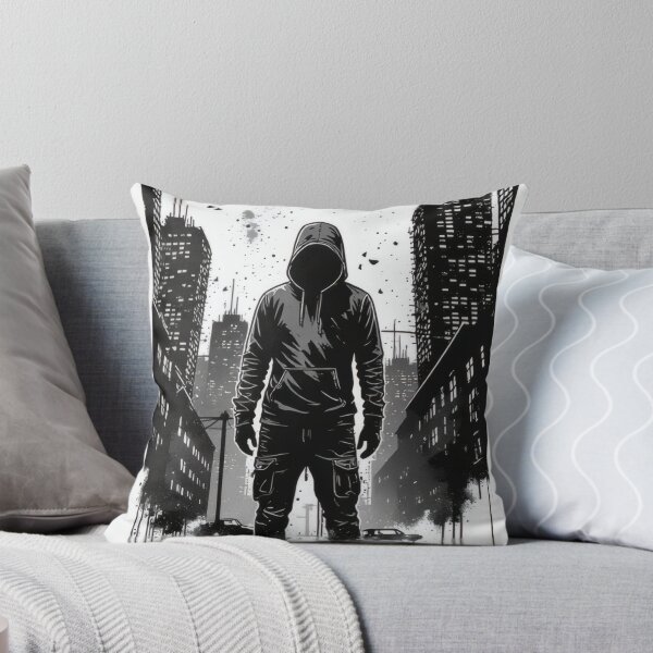 Item preview, Abandoned city, lone man in a hoodie designed and sold by Mianku | Für das Leben.
