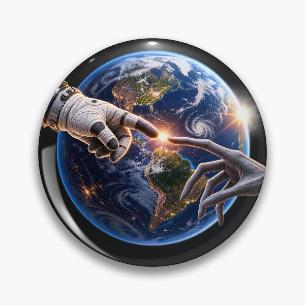 Item preview,  Michelangelo Astronaut with Alien Hands Earth Space Sci-Fi designed and sold by Genius Geek.