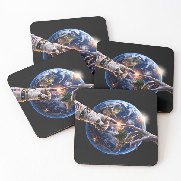 Item preview,  Michelangelo Astronaut with Alien Hands Earth Space Sci-Fi designed and sold by Genius Geek.