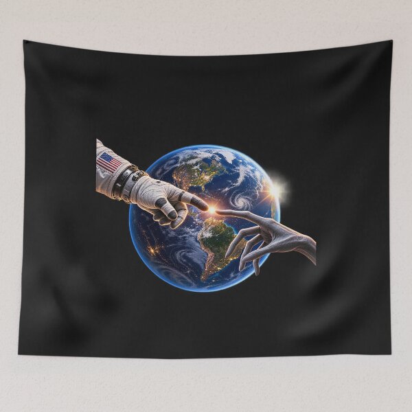 Item preview,  Michelangelo Astronaut with Alien Hands Earth Space Sci-Fi designed and sold by Genius Geek.