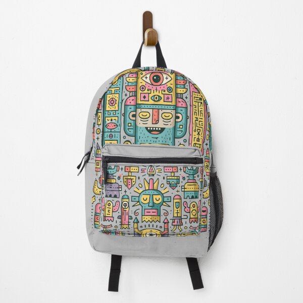 Item preview, Vibrant Abstract Tribal Robot Pattern Art designed and sold by Romgora.