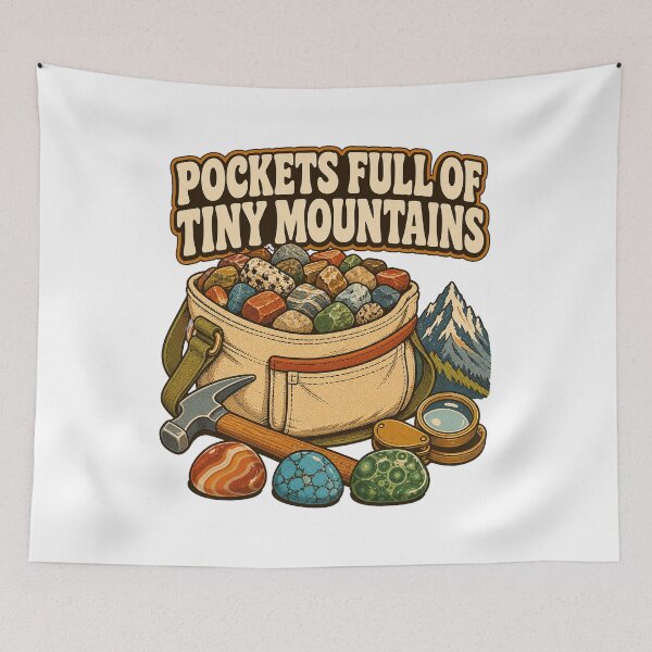 Item preview, Pockets Full of Tiny Mountains Rock Collector Art designed and sold by CheerfulNest.