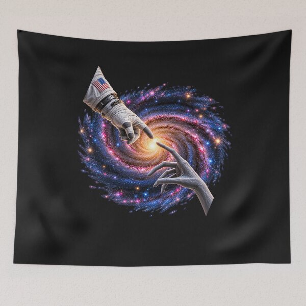 Item preview, Michelangelo Astronaut with Alien Hands Galaxy Space Sci-Fi designed and sold by Genius Geek.