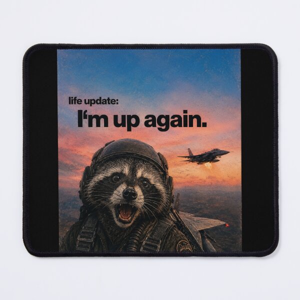 Item preview, Life Update: I'm Up Again – Funny Raccoon Pilot Aviation designed and sold by SidTastic .