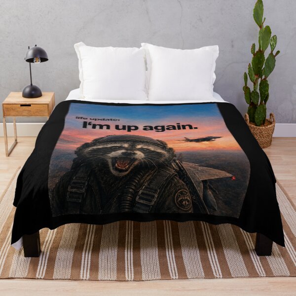Item preview, Life Update: I'm Up Again – Funny Raccoon Pilot Aviation designed and sold by SidTastic .