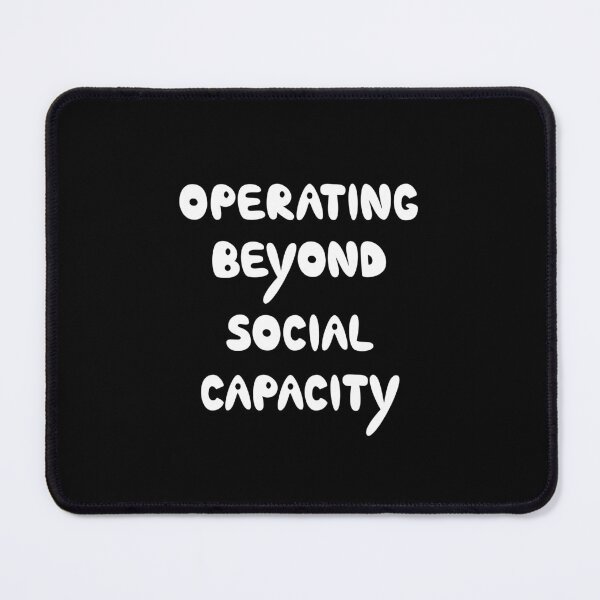 Item preview, Operating Beyond Social Capacity, Funny Introvert Quote, Bubbly Handwriting Tee designed and sold by Mooi Studio.