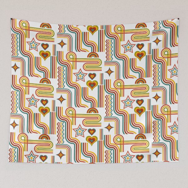 Item preview, Retro 70s Groovy Lines Stars and Hearts Aesthetic designed and sold by NikBrin Prevail .