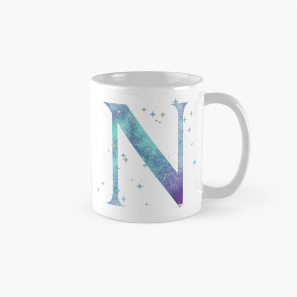 Item preview, Letter N Monogram watercolor galaxy designed and sold by iRenza.