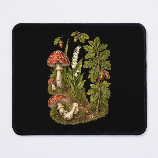 Item preview, Vintage Fly Agaric, Lily of the Valley & Oak Botanical Art designed and sold by Anyshca.