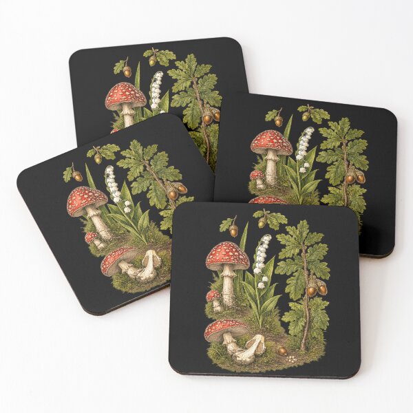 Item preview, Vintage Fly Agaric, Lily of the Valley & Oak Botanical Art designed and sold by Anyshca.