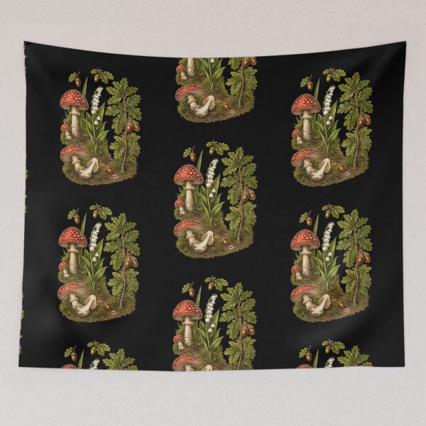 Item preview, Vintage Fly Agaric, Lily of the Valley & Oak Botanical Art designed and sold by Anyshca.