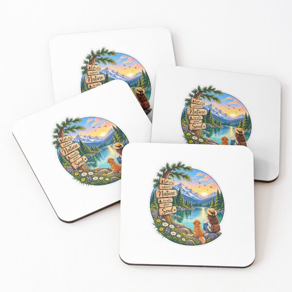 Item preview, Go Where Nature Heals Your Soul – Mountain Lake Nature Adventure Sticker designed and sold by Ishratparween11.