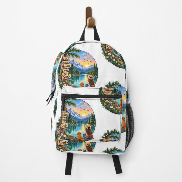 Item preview, Go Where Nature Heals Your Soul – Mountain Lake Nature Adventure Sticker designed and sold by Ishratparween11.