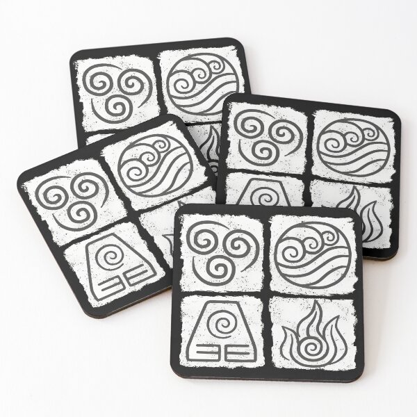 Item preview, Four Nations Elemental Symbols – Avatar Line Art designed and sold by Catsi-Nook-Art.