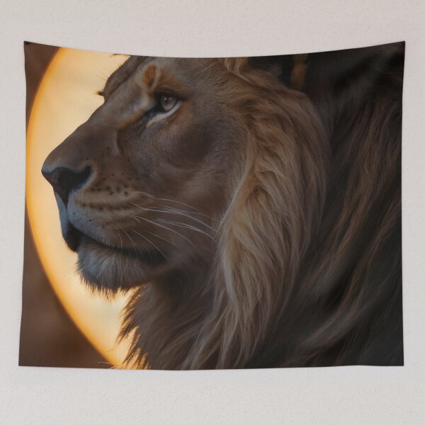 Item preview,  Leo zodiac gold eclipse season celestial lion art  designed and sold by Osmose-Studio ⭐⭐⭐⭐⭐.