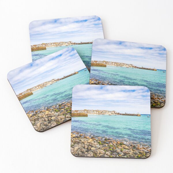 Item preview, St Ives Harbour and Beach with Boats and Mossy Rocks, Cornwall designed and sold by Paul Thompson Photography.
