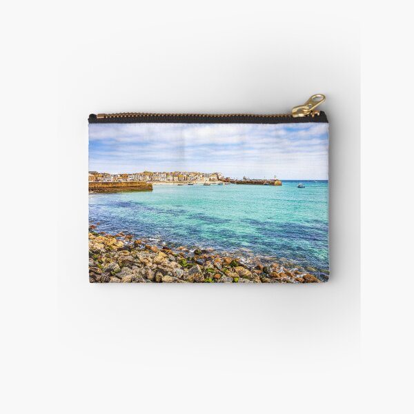 Item preview, St Ives Harbour and Beach with Boats and Mossy Rocks, Cornwall designed and sold by Paul Thompson Photography.