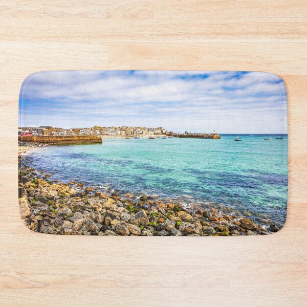 Item preview, St Ives Harbour and Beach with Boats and Mossy Rocks, Cornwall designed and sold by Paul Thompson Photography.