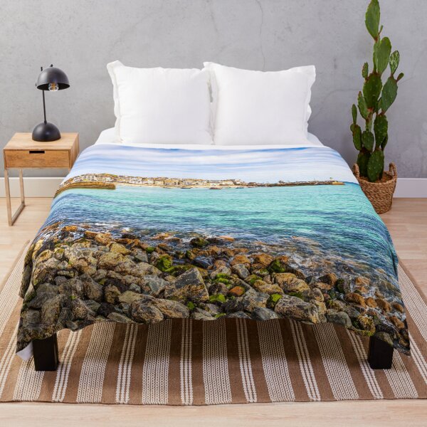 Item preview, St Ives Harbour and Beach with Boats and Mossy Rocks, Cornwall designed and sold by Paul Thompson Photography.