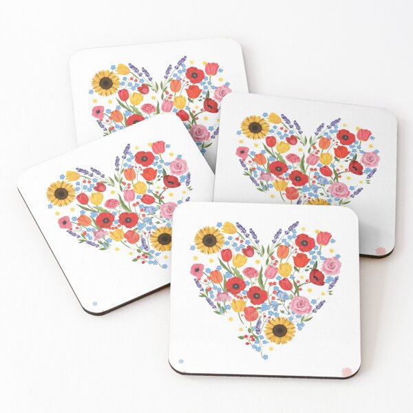 Item preview, Colorful Wildflower Floral Heart Spring Garden designed and sold by NivaArt365.