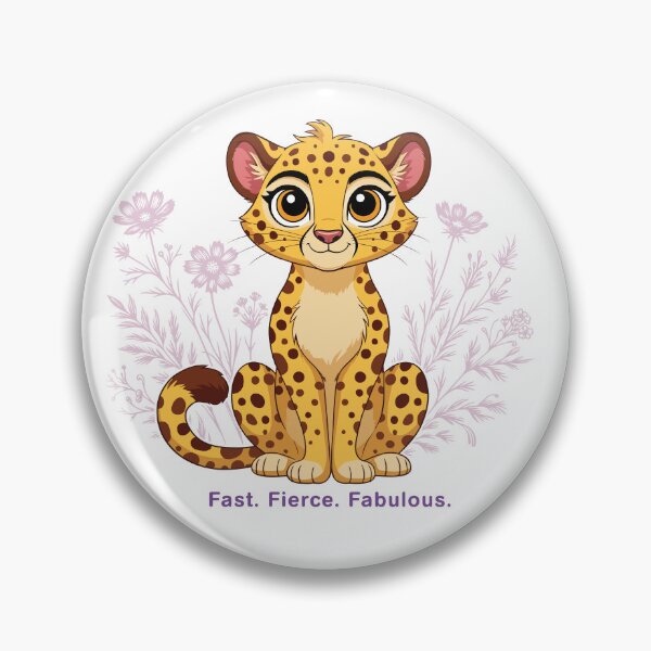 Item preview, Fierce Floral Cheetah - Bold Purple Wildflower Graphic designed and sold by ArthousePromos.