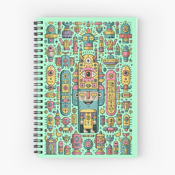 Item preview, Vibrant Abstract Tribal Robot Pattern Art designed and sold by Romgora.
