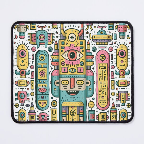 Item preview, Vibrant Abstract Tribal Robot Pattern Art designed and sold by Romgora.