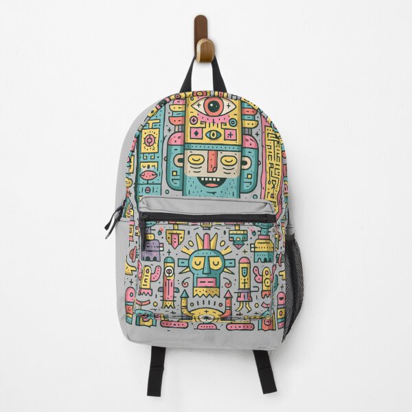 Item preview, Vibrant Abstract Tribal Robot Pattern Art designed and sold by Romgora.