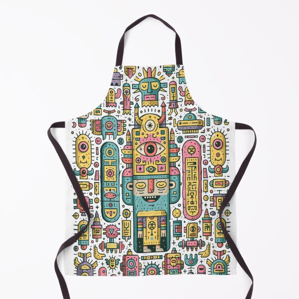 Item preview, Vibrant Abstract Tribal Robot Pattern Art designed and sold by Romgora.