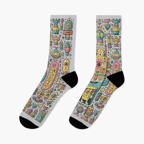 Item preview, Vibrant Abstract Tribal Robot Pattern Art designed and sold by Romgora.