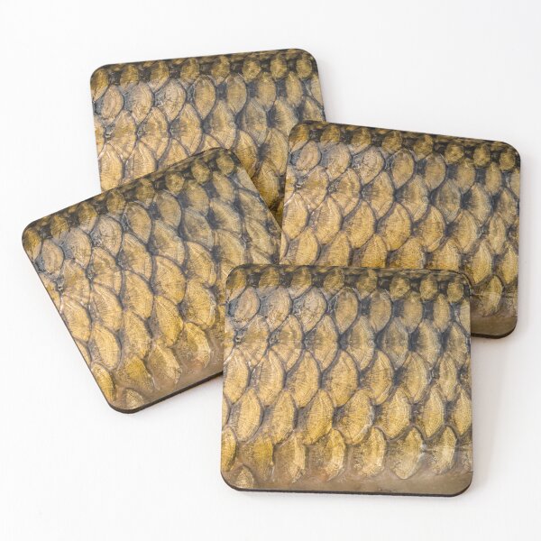 Item preview, Realistic Gold Carp Scales Pattern - Hardcore Angler Jigsaw Puzzle designed and sold by GeekAnglerStore.