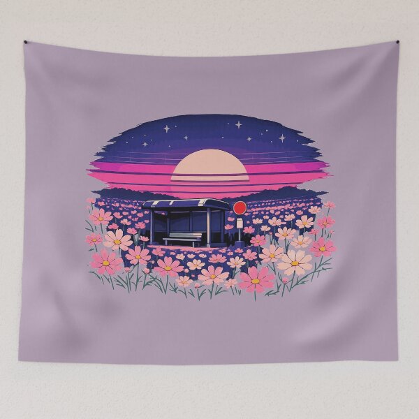 Item preview, Neon Retro Anime Cosmos Bus Stop designed and sold by KungPowUnicorn.