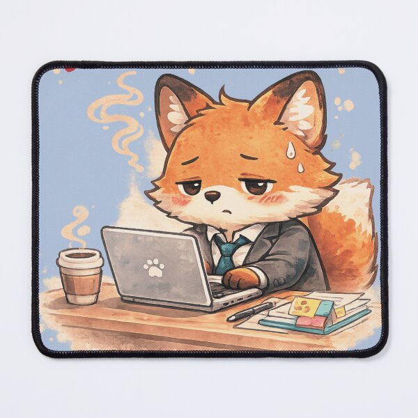 Item preview, 9 To 5 Survivor Cute Tired Fox Office Worker designed and sold by WearTheVibe Store.
