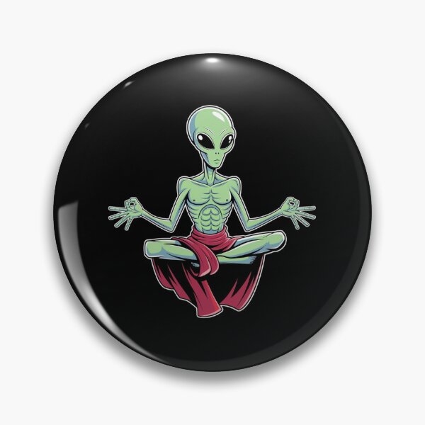 Item preview, a neon green extraterrestrial alien being guru character in a red monks robe designed and sold by 123ks.