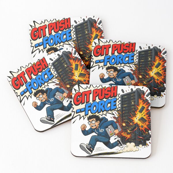 Item preview, Git Push Force Production Exploding Server Funny Coder designed and sold by ThirdShiftLab.