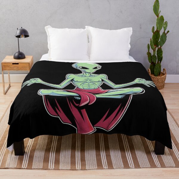 Item preview, a neon green extraterrestrial alien being guru character in a red monks robe designed and sold by 123ks.