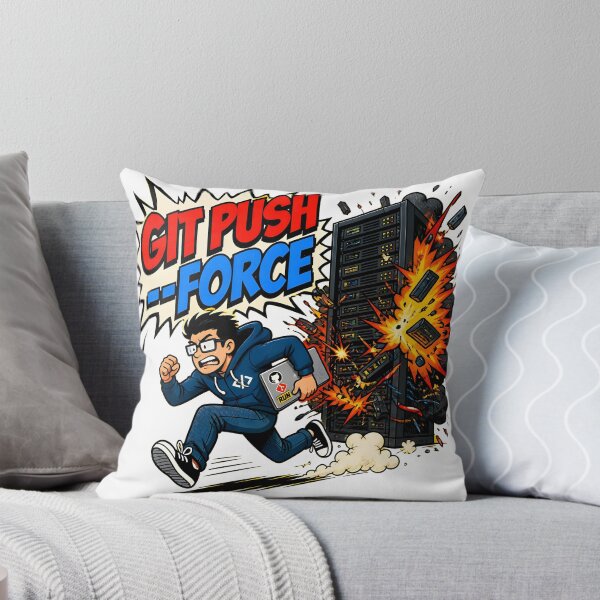 Item preview, Git Push Force Production Exploding Server Funny Coder designed and sold by ThirdShiftLab.