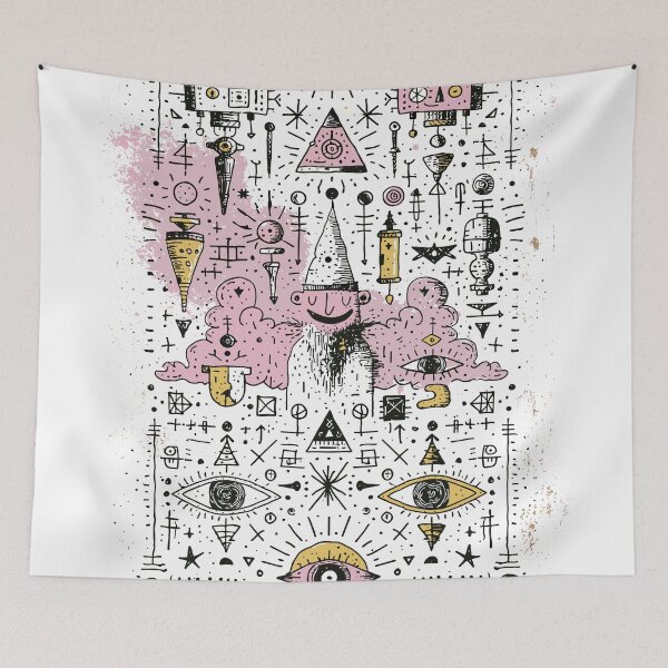 Item preview, Alchemist Mystical Symbols Doodle Art designed and sold by Romgora.