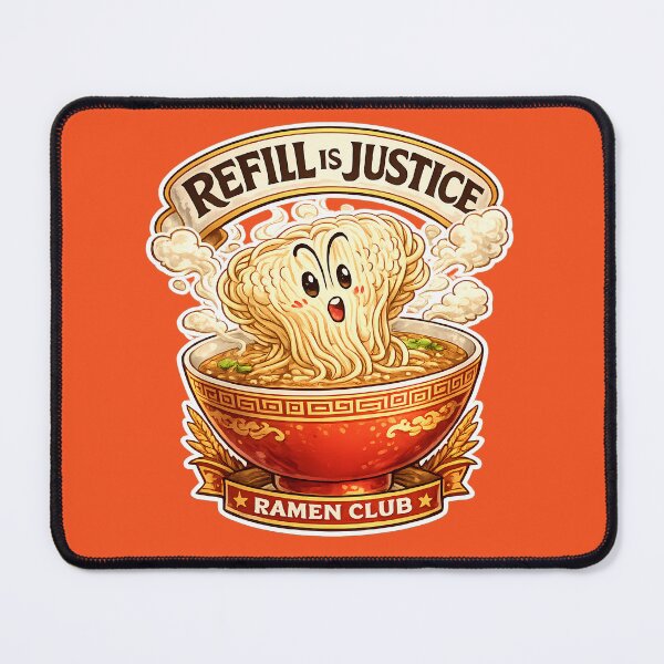 Item preview, Refill is Justice Ramen Design | Funny Japanese Noodle Art designed and sold by Kurekou Lab.