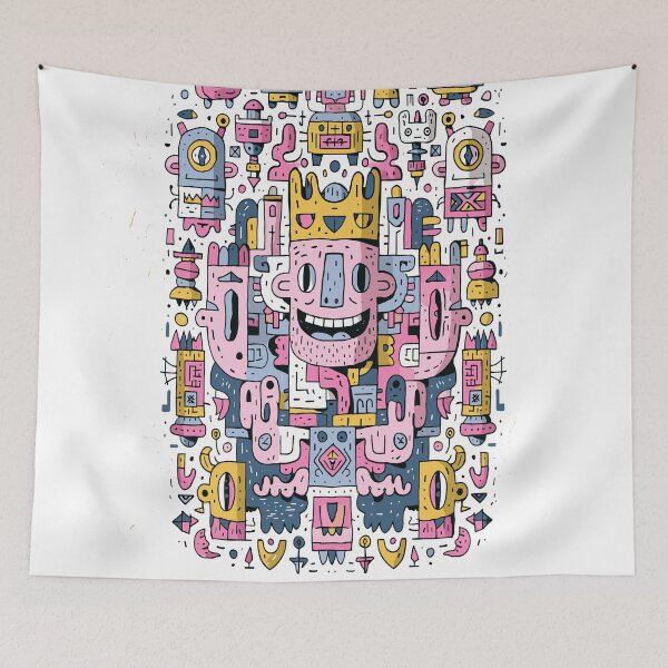 Item preview, Whimsical Crowned Doodle King Art designed and sold by Romgora.