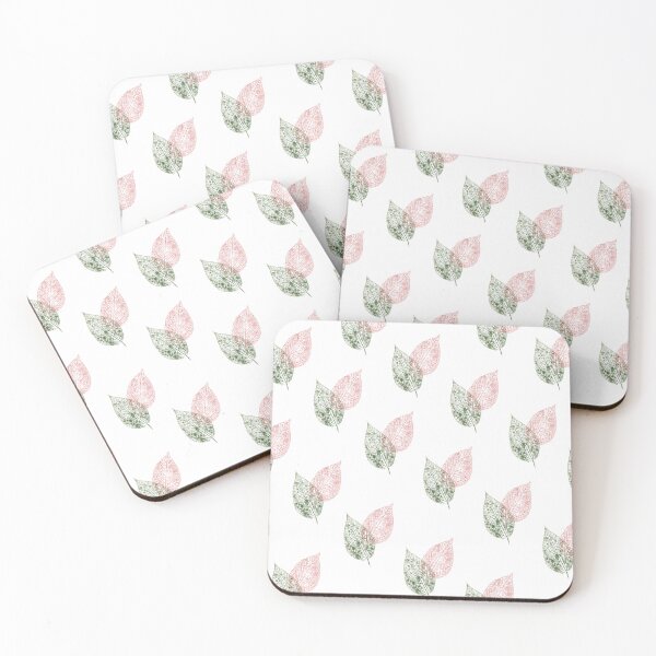 Item preview, Red and Green Skeleton Leaves Botanical Pattern designed and sold by 4Magic.
