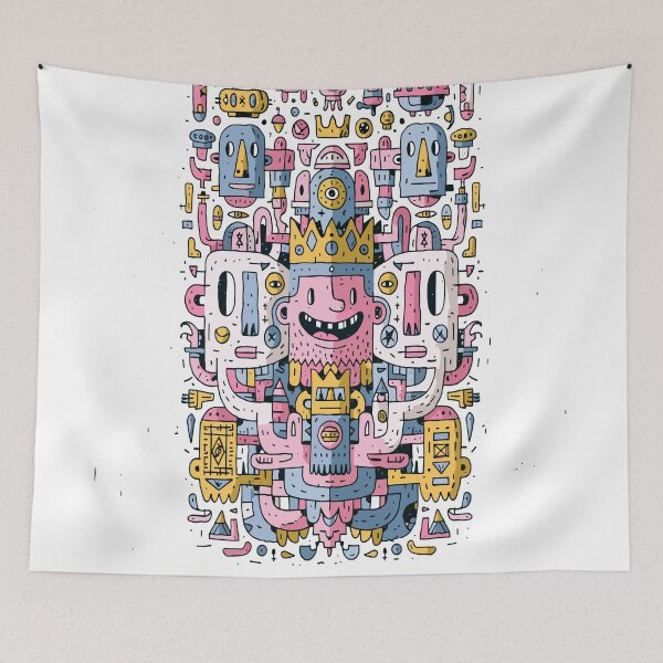 Item preview, Whimsical Doodle King Character Complex Illustration designed and sold by Romgora.