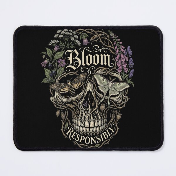 Item preview, Bloom Responsibly Gothic Botanical Skull Moth designed and sold by ViviArtix.