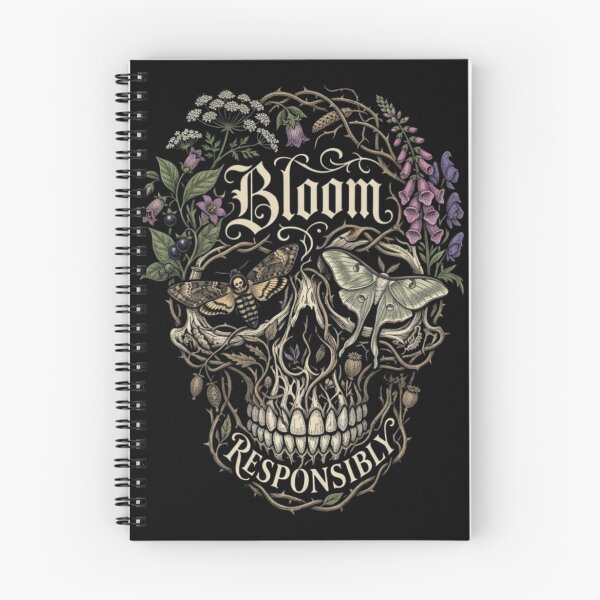Item preview, Bloom Responsibly Gothic Botanical Skull Moth designed and sold by ViviArtix.
