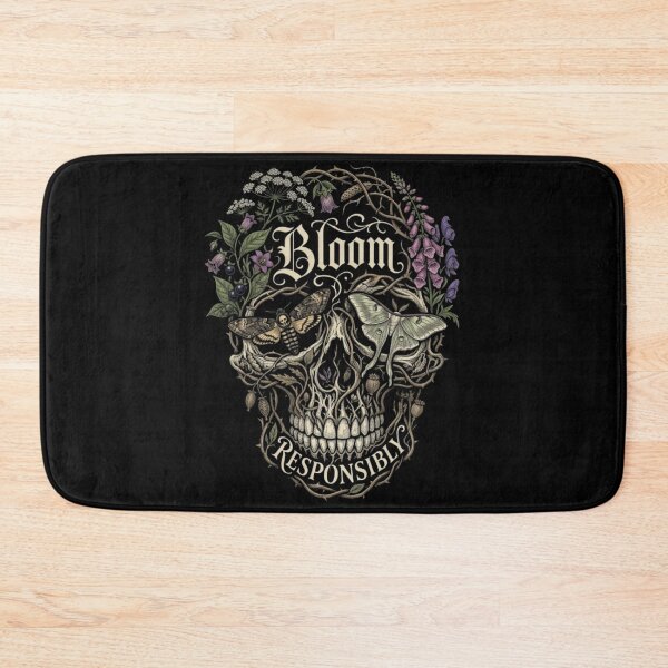 Item preview, Bloom Responsibly Gothic Botanical Skull Moth designed and sold by ViviArtix.