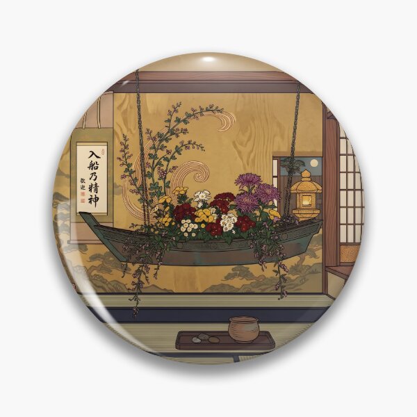 Item preview, Ukiyo-e Suspended Boat Ikebana Vintage Art designed and sold by conohitoAI-ArtGallery.