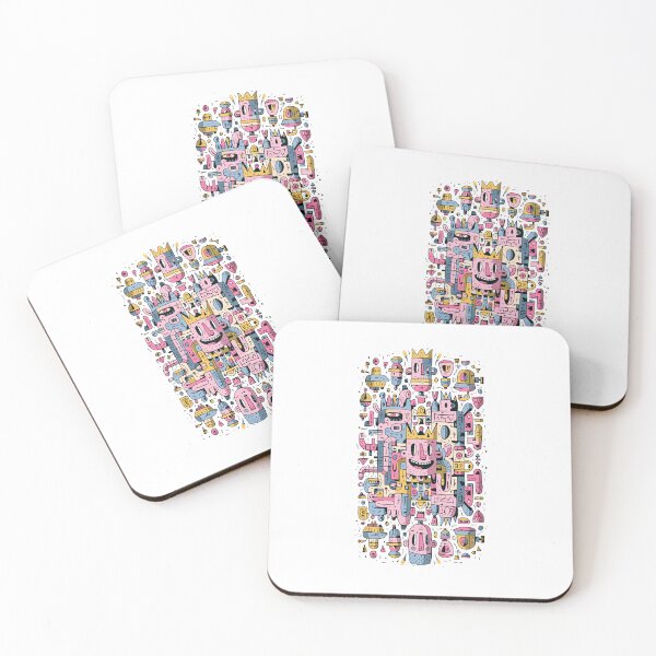 Item preview, Whimsical Abstract Faces Doodle Pattern designed and sold by Romgora.