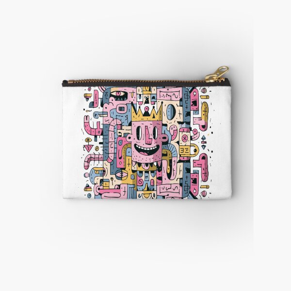 Item preview, Whimsical Abstract Faces Doodle Pattern designed and sold by Romgora.