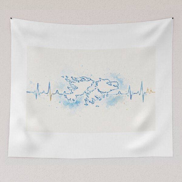 Item preview, Malvinas in the Heart – Watercolor Heartbeat designed and sold by Esencia Argentina.